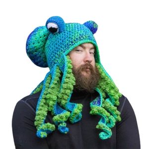 Ear Muffs Squid Octopus Hat Autumn and Winter Produkty Kreatywny hip-hop zabawne ręcznie robione dzianinowe wełniane czapki dla mężczyzn Women222c