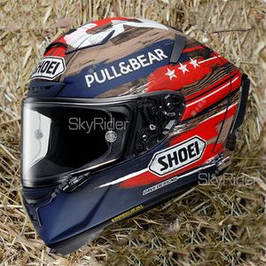 Tam yüz Shoei X14 X-Fourteen MM93 Marc Marquez America GP Motosiklet Motosiklet Anti-Fog Visor Adam Binicilik Araba Motokros Yarışı Motosiklet Motosiklet Kaskı