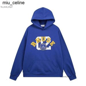 New 24SS Mens Sweatshirts Designer Fashion Adhicle Luxury Rhude Temproidery Letter New Slight Wooded Sweater Sweater Womens Womens Mens Hoodie 685