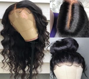 PRE PLUCKED 360 LACE FRONTAL BODY WAVE PERY MED BABY HÅR Osynlig knut peruk Ponytail Human Hair Pre Plucked Spets Wig2967527