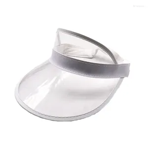 Berets biały opaska na głowę przezroczysty plastikowy komputer PC Visor Outdoor UV Protect