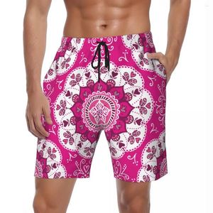 Erkek Şort Erkek Tahtası Floral Paisley Sevimli Hawaii Yüzme Sandalyaları Geleneksel Nefes Alabilir Spor Fitness Artı Beden Kısa Pantolon