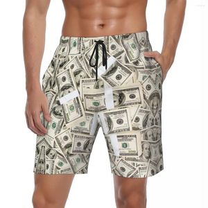 Herren Shorts Dollar Print Board Sommer Lustiges cooles Surf Short Hosen Männer Schnell trocken Hawaii Custom DIY große Strandkämme