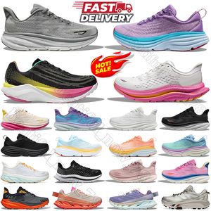 2024 Clifton 9 Bondi 8 Running Shoes para Homens Mulheres Kawana Mafate Elevon Designer Sneakers Triplo Preto Branco Rosa Mens Mulheres Outdoor Sports Trainers