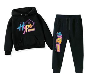 Hype House Ubrania dla dzieci Pełne ciepłe dziewczęta zimowe bluzy 2pcssets nastolatków chłopcy regularne strój dla dzieci moda niestandardowa x097602473514