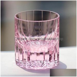 Bicchieri da vino di lusso puro K9 cristallo ottico giapponese Edo Kiriko whisky tagliato a mano per cancellare tazza 7 Oz consegna goccia giardino domestico Ki Dhqce