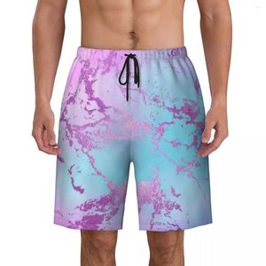 Men's Shorts Pink Blue Purple Board Summer Glitzy Marble Classic Beach Short Pants Men Sports Quick Drying Pattern Trunks