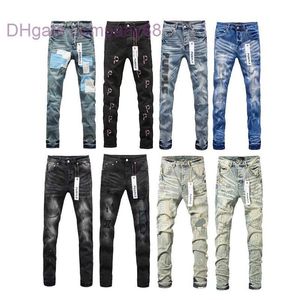 Jeans da uomo firmati Viola Jeans di marca American High Street Distressed Patch Gamba dritta alla moda