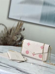 Designer Luxury chain Creme pink Leather crossbody Shoulder Bag M61276 Wallet 7A Best Quality