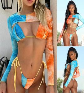 Modedesigner kvinnor täcker badkläder mini brasilianska baddräkt bikini set thongs bh strand party sexig trepiece bad s9921294
