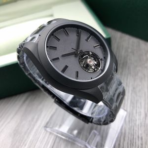 Guarda il movimento meccanico automatico cavo orologio da 40 mm in acciaio inossidabile e striscia zaffiro cristallo montre per uomini