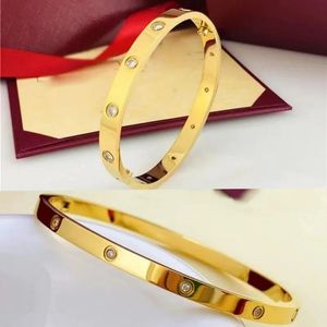 الأساور الذهبية لـ Wome18K Love Gold Plated Love Cubic Zirconia Bangle Crystal Friendselet Bracelet Jewelrywedding Party Christmas Virodines Day Hilts for for