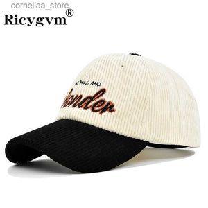 Ball Caps WONDER Letters Embroidered Corduroy Baseball Cap For Men Women Autumn Winter Keep Warm Snapback Hat Hip Hop Casquette GorrasY240315