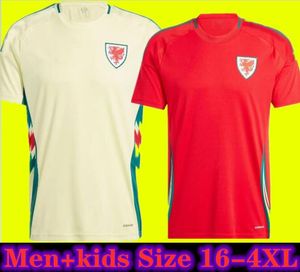 2024 Wales Fußballtrikot 23/24 Home Red ALLEN BALE RAMSEY Trikot Nationalmannschaft JAMES WILSON BROOKS GIGGS AWAY Fußballuniform