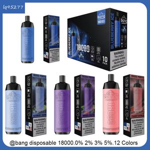 Autentica scatola originale Bang 18000 Puff 18K penna Vape usa e getta Bang Vapes 18000 Puff Mesh Coil Kit barra ricaricabile 0% 2% 3% 5% 12 colori vs vs Al Fakher Big Cloud