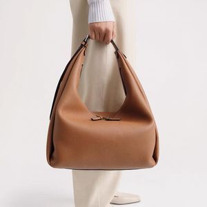 Design de luxo couro genuíno padrão lichia axilas saco de ombro único bolsa de grande capacidade bolsa feminina