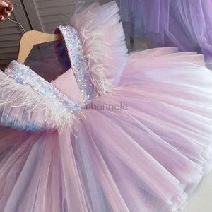 Girl's Dresses Fancy 12m Baby Tutu Dress Girl paljett Bow 1st Birthday Princess Dress Flower Girl Costume For Wedding Summer Clothes 240315