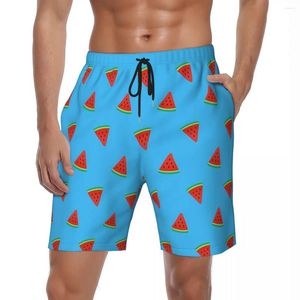 Men's Shorts Swimwear Watermelon Print Board Summer Trendy Hawaii Cute Short Pants Sports Fitness Quick Drying Swim Trunks