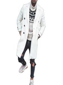 Double Breasted Long Winter Coat For Mens White Overcoats Big Size Fashion Wool Gentleman Jackets Trendy Slim6932286