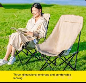 Camp Furniture Moon Chair Outdoor Folding Chair Portable Fishing Chair Picnic High Back Reclining Beach Chair Sketching YQ240315