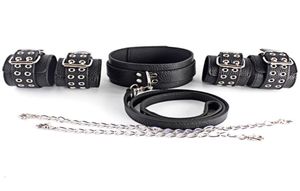 Slavkrage bdsm leksaker bondage begränsningar läder handbojor vuxna sex leksaker kit ankel manschetter bojor bondage manschetter passar bondage gea9450116