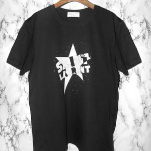 Designer Luxury Laurents Classic T-Star Printing Trend Bekväma ärmar för män och kvinnor par korta T-shirts i blått