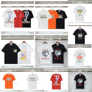 casablanc Hemd Mode T-Shirt Männer Frauen Designer T-Shirts T-Shirts Bekleidung Tops Mann S Casual Brust Brief Hemd Luxus Kleidung Straße Shorts Ärmel Kleidung