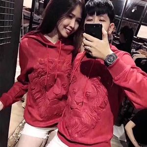 Womens Hooded Top Grunge Sweatshirt Red Hip Hop Hoodies Dropshiping Kpop on Promotion Designer E M Woman Clothing 240301