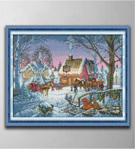 Warm Township 2 Handmade Cross Stitch Craft Tools Embroidery Needlework sets counted print on canvas DMC 14CT 11CT Home decor pain1531320
