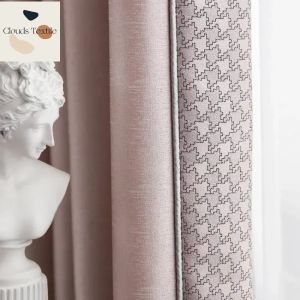 Curtains Nordic Splicing Modern Shading Pink Princess American Curtains for Living Room Dining Bedroom Custom Luxury Window Room Decor