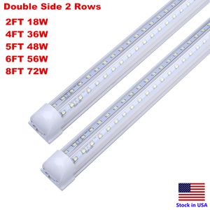 Linkable Shop Light Fixture 2 4 5 6 8 ft T8 LED Tube Integrate V Shape 4ft 8ft Fluorescent Light Replacement led light Fixture Warehouse Garage Lamp