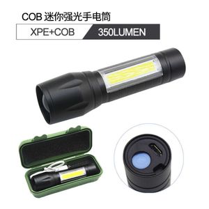 New 511Cob Flashlight Work Rechargeable Outdoor Emergency Maintenance Light With Side Lights Mini 137142
