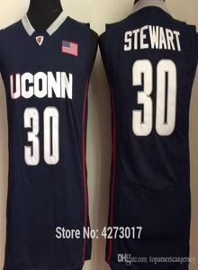 UCONN HUSKIES COLLEGE 30 BREANNA Stewart 유니폼 네이비 블루 화이트 대학 농구 스포츠 유니폼 판매 7661047