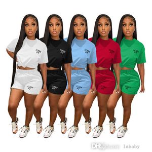 Fashion Desigern Tracksuit 2 Piece Set Women Clothes Summer Printed Short Sleeve T-shirt And Loose Shorts Sets For Women Outfits
