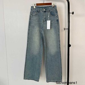 Damskie dżinsy Wysoka wersja wczesna wiosna 24SS Pocket M6 Letter skórzana etykieta Gradient Color Mrane dżinsy i spodnie CC32