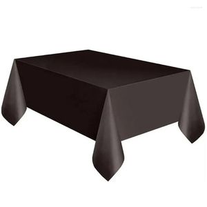 Toalha de mesa descartável impermeável mesa de plástico portátil toalha de mesa de cor sólida festa de jantar suprimentos de cozinha e Acc Drop Del Dhw3T
