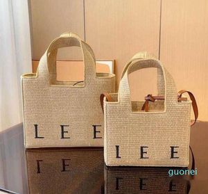 Designer - Straw Weave Mini Clutch Shopper Bolsas Moda Férias Cesta Fonte Tote Tote Bolsa Mens Beach Cross Body Mulheres Weekend Luxurys