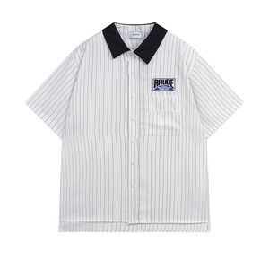 24SS Classic Polo Shirt Summer Heavy Fabric Couple Fashion Designer Brand Polos Shirts Tshirt Men Po for Mens New Style High Quality Rhude Shirt US Size 3264