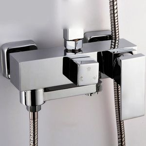 Brass Bathroom Faucet Shower Type Head Black Wall Mounted Bathtub Mixer Tap Set 240314