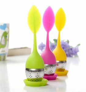 silicone tea infuser Leaf Silicone Infuser Food Grade make tea bag filter creative Stainless Steel Tea Strainers DHL 142 G21547765