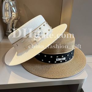 Designer Bucket Hat Wide Brimmed Flat Top Straw Hat Summer Sun Hat Holiday Gentleman Hat For Women Travel Sunshade Hat