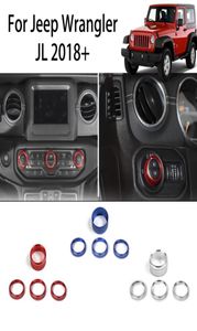 Aluminum Alloy Headlight And Air Conditioning Rotary Decorative ring Decoration Cover Fit for Jeep Wrangler JL Auto Interior Acces7885805