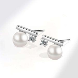 Recommended by Internet Celebrities, Balance Wood Imitation Freshwater Pearl Earrings, Female Niche Design, and High-end Feel
