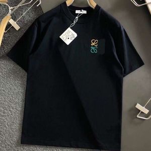 Designer Luxury Loes Classic 2023 Yaz Yeni Baskılı Halat Mektubu Saf Pamuk Kısa Kollu Erkek Kadınlar, Basit ve Çok Yönlü Modaya uygun T-Shirt