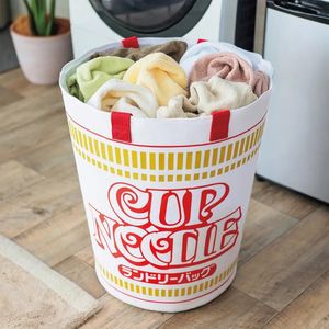 Super Kingsize Cup Noodle Shape Decorations حقائب اليد سعة كبيرة للطلاء المقاوم للماء دلاء التخزين القابلة للطي قابلة للطي دلاء 240309