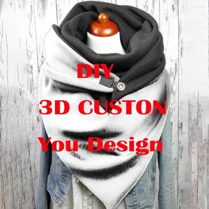 Lenços MCDV DIY Design Personalizado 3D Impresso Outono e Inverno Lenço Casual Xale para Mulheres Drop