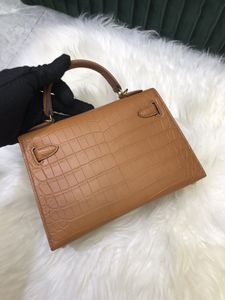 designer bag luxury handbag brand purse matte crocodile skin 19.5cm women mini totes fully handmade quality wax line stitching wholesale price