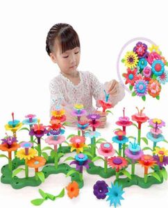 꽃 정원 건물 장난감 건축 꽃다발의 꽃 배열 플레이 유아 및 어린이 3 4 5 6 살짜리 소녀 pre a5109361