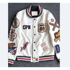 Oversized Letterman Varsity Mens Bomber Baseball Jacket Hip Hop Skateboard Streetwear 69