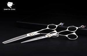 Smith Chu Crown High Quality XL156 6 Inch 440C Rostfri Professional Salon Barbers Thinning Scissors Frisör SCISSORS SETS6604668